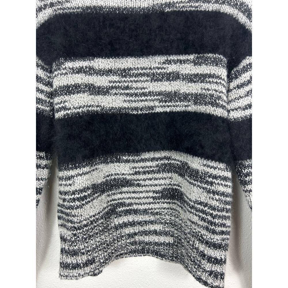 Brochu Walker Wool Cashmere Angora Blend Striped Sweater Gray Small - Picture 4 of 7